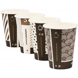 Hot Cup - Single Wall - Compostable - Mixed Design - Bamboo - 12oz (34cl) - 90mm dia