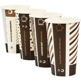 Hot Cup - Single Wall - Compostable - Mixed Design - Bamboo - 16oz (45cl) - 90mm dia