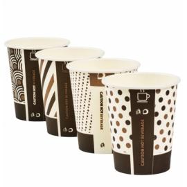 Hot Cup - Single Wall - Compostable - Mixed Design - Bamboo - 10oz (28cl) - 90mm dia