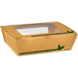 Pasta or Salad Box - Compostable - Kraft Board - Oblong - 90cl (31.5oz)
