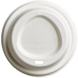 Sip Through Lid - Coffee Cup - Compostable - Bagasse - White - 8oz (22cl) - 80mm dia