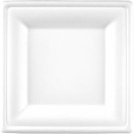 Square Plate - Natural Fibre - Bagasse - White - 20cm (8&quot;)