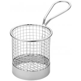 Service Basket - Round - with Handle - Wire - Chrome - 7.5cm (3&quot;)