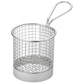 Service Basket - Round - with Handle  - Wire - Chrome - 9cm (3.5&quot;)