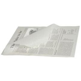 Greaseproof Paper - Oblong Sheets - Newspaper Print - Black on White - 35cm (13.8&quot;)
