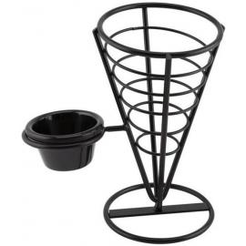 Appetiser - Black Cone - With 1 Ramekin Well - 21.5cm (8.5&quot;)