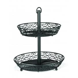 Display Basket Stand - Black  - 2 Tier - 26.5cm (10.4")