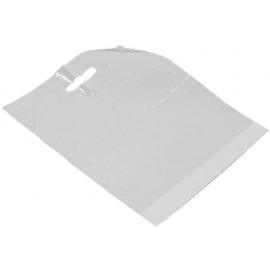 Carrier Bag - Patch Handles - Plastic - White - 15x17.8x30.5cm (6x7x12&#39;&#39;)