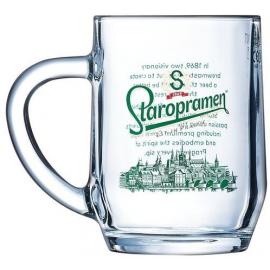 Beer Tankard - Staropramen - Toughened - Half Pint - 10oz (28cl) CE - Nucleated