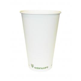 Single Wall Coffee Cup - Biodegradable - Edenware - White - 16oz (45cl) - 90mm dia