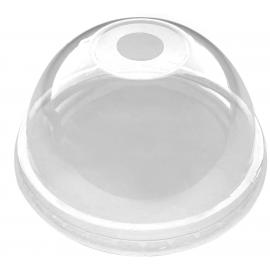 Domed Lid - Straw Hole - For Cold Cup - rPET - Go-Chill - 9oz (26cl) - 80mm dia