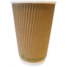 Triple Wall Coffee Cup - Biodegradable - Edenware - Brown - 16oz (45cl) - 90mm dia