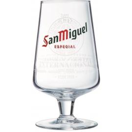 Beer Chalice - San Miguel - Toughened - Half Pint - 10oz (28cl) CE - Nucleated