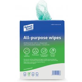 Cleaning Cloth - All Purpose - In Dispenser Box - Green - 37cm (14.5&quot;) - 200 Wipes