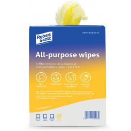 Cleaning Cloth - All Purpose - In Dispenser Box - Yellow - 37cm (14.5&quot;) - 200 Wipes
