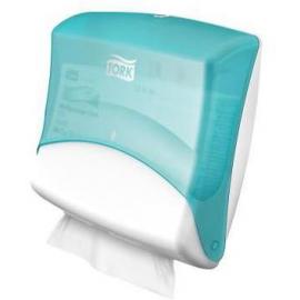 Folded Wiper & Cloth W4 Dispenser - Tork&#174; - White & Turquoise