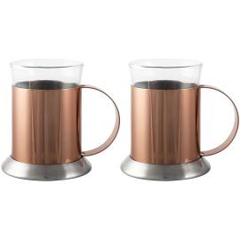 Coffee Cup - Copper & Glass - Set of 2 - La Cafeti&#233;re - 15cl (5.3oz)