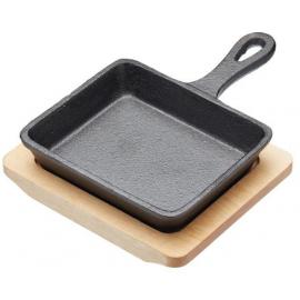 Cast Iron Fry Pan with Board - Mini - Square - Artes&#224; - 12.5cm (5&quot;)