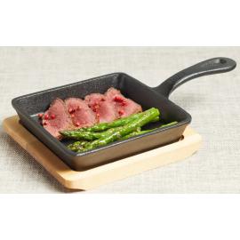 Cast Iron Fry Pan with Board - Square - Small - Artes&#224; - 15cm (6&quot;)