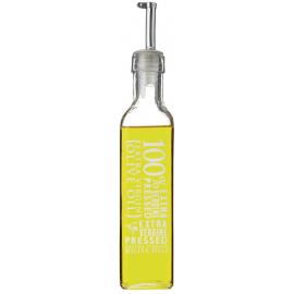 Oil or Vinegar Bottle - Embossed Glass - Pourer Top - 27cl (9.5oz)