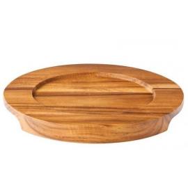 Round Serving Board - Round Indent - Acacia Wood - 19cm (7.5&quot;)