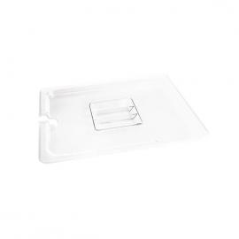 Gastronorm - Universal Handled Lid with Notch - Polycarbonate - Clear- 1/2GN