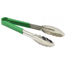 Tongs - All Purpose - Stainless Steel - Part Vinyl-Coated - Green - 23cm (9&quot;)
