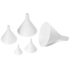 Funnels - 5 Piece Set - Plastic - White - Multi Size