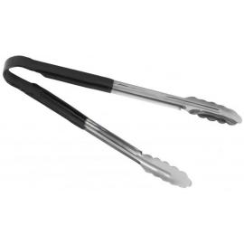 Tongs - All Purpose - Stainless Steel - Part Vinyl-Coated - Black - 24.5cm (9.6&quot;)
