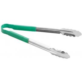 Tongs - All Purpose - Stainless Steel - Part Vinyl-Coated - Green - 24.5cm (9.6&quot;)