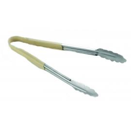 Tongs - All Purpose - Stainless Steel - Part Vinyl-Coated - Tan - 31.5cm (12.4&quot;)