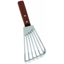 Fish Turner - Slotted Stainless Steel Blade - Cranked Wooden Handle - 15cm (6&quot;)