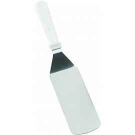 Food Turner - Solid Stainless Steel Blade - Cranked ABS Handle - White -  38cm (15&quot;)