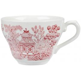 Tea Cup - Churchill&#39;s - Vintage Prints - Willow Georgian - Cranberry - 20cl (7oz)