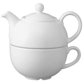 Teapot - One Cup - Churchill&#39;s - Caf&#233; White Holloware - 36cl (12.75oz)