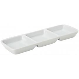 Rectangular  Dish - Triple Compartment - Porcelain - Titan - 20cm (7.75&quot;)