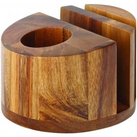 Menu Napkin & Cutlery Holder - Acacia Wood - 12.5cm (5&quot;)