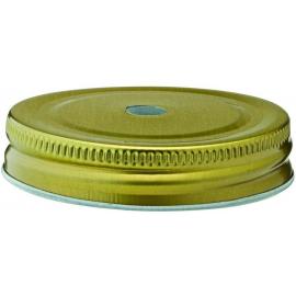 Screw Lid with Straw Hole - Gold - 7cm (2.75&quot;)