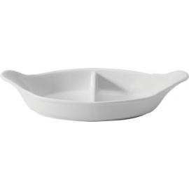 Eared Dish - Oval - Divided - Porcelain -Titan -  28cm (11&quot;)