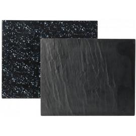 Platter - Reversible Slate or Granite - Rectangular - Melamine - Grey - 32x26cm