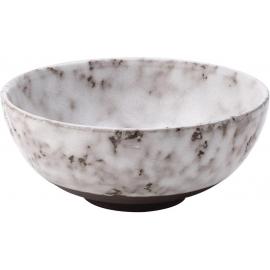 Round Bowl - Footed - Terracotta - Fuji - Dappled Grey & Brown - 15cm (6&quot;) - 56cl (19.75oz)