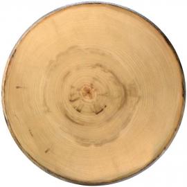 Round Footed Platter - Elm Wood Effect - Melamine - 35cm (13.5&quot;)