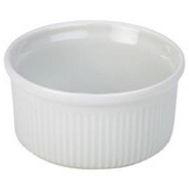 Ramekin - Ribbed - Porcelain - White - 9cl (3.2oz)
