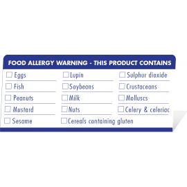 Allergen Check List - Table Sign