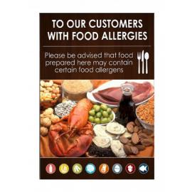 Food Allergy - Awareness Sign - Unframed - A4