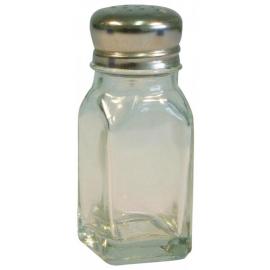 Salt or Pepper Shaker - Nostalgic Square Glass Body - Stainless Steel Top - 60ml (2oz)