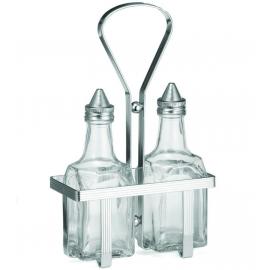 Oil & Vinegar Set - Stainless Steel Shaker Tops - Chrome Plated Rack - 2x17.7cl (6.25oz)