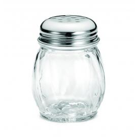 Cheese Shaker - Swirled Glass - Perforated Chrome Top - 18cl (6oz)