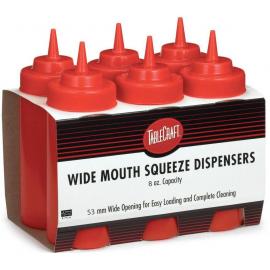 Squeeze Bottle - Wide Mouth - Red - 23.6cl (8oz) - 53mm dia