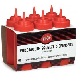 Squeeze Bottle - Wide Mouth - Red - 71cl (24oz) - 63mm dia